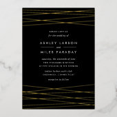 lineatie | Moderne geometrische bruiloft Folie Uitnodiging (Voorkant)