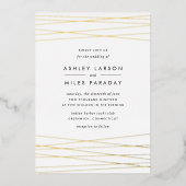 lineatie | Moderne geometrische bruiloft Folie Uitnodiging (Voorkant)