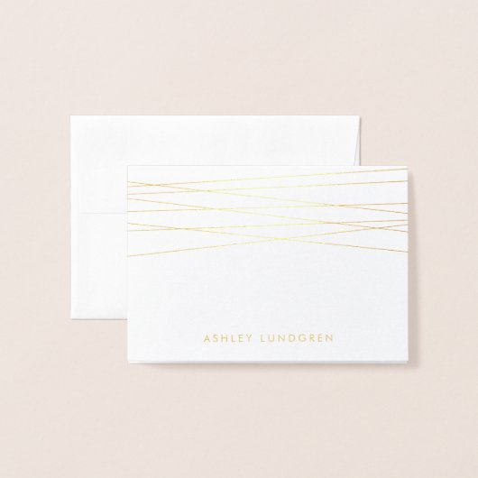 Lineatie | Moderne Gold Foil Stationery Kaart (Voorkant met envelop)