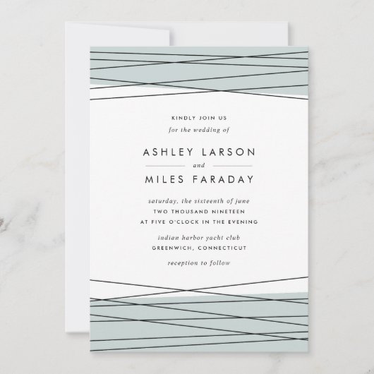 Lineation bruiloft uitnodiging | ijsjade (Voorkant)