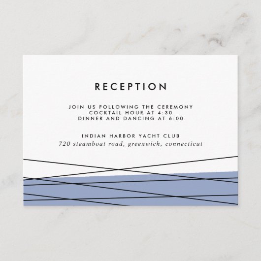 Lineation Receptie invoegen Kaart | Staal Blauw (Voorkant)