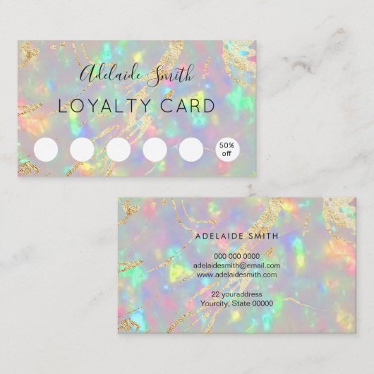 linecard faux iridescent kristal opa visitekaartje (Voorkant / Achterkant)