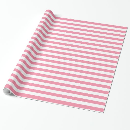 Lined Design Pink Sherbet Cadeaupapier (Uitgerold)