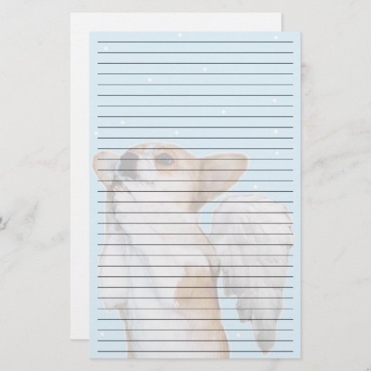 Lined Dott Angel Stationery Briefpapier (Voorkant / Achterkant)