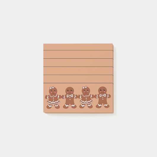 Lined Gingerbread Girls Boys Post It Notes (Voorkant)