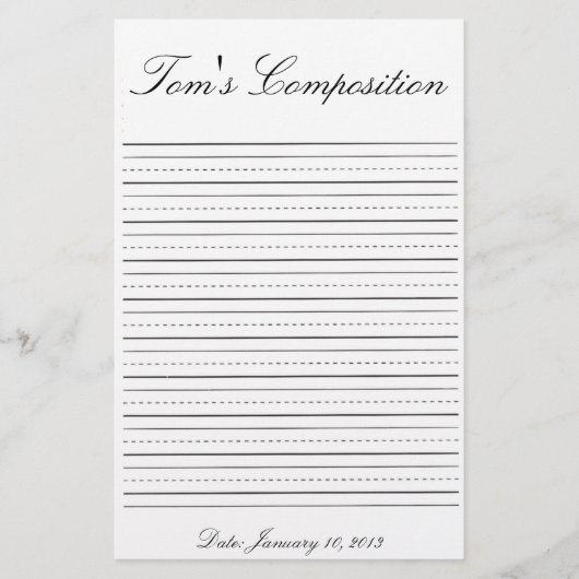 Lined Grammar School Paper Briefpapier (Voorkant)