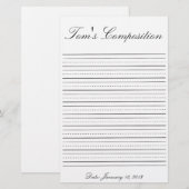Lined Grammar School Paper Briefpapier (Voorkant / Achterkant)