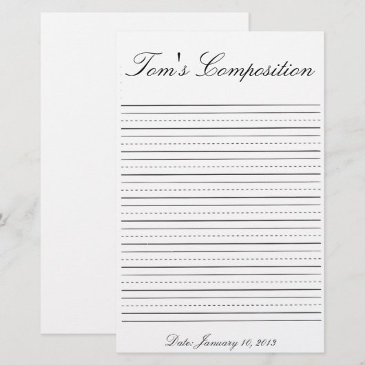 Lined Grammar School Paper Briefpapier (Voorkant / Achterkant)