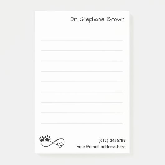 Lined Large 4"x6" Notes for Veterinarians (Voorkant)