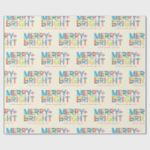 Lined Merry + Bright vakantie typografie Cadeaupapier (Vlak)
