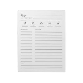 Lined Minimalist Modern Recipe Sheet Cookbook Page Notitieblok