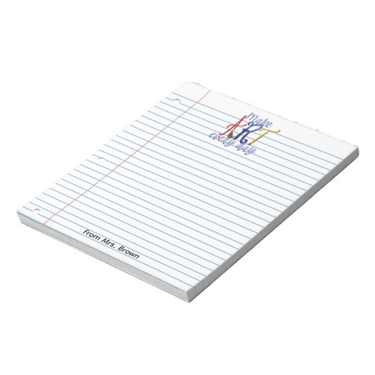 Lined paper Art teacher notepad Notitieblok (Linkerzijde)