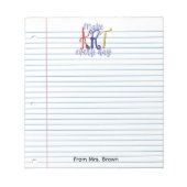 Lined paper Art teacher notepad Notitieblok (Voorkant)