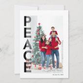 Lined Peace Holiday fotokaart in zwart Feestdagenkaart (Voorkant)