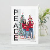 Lined Peace Holiday fotokaart in zwart Feestdagenkaart (Staand voorkant)