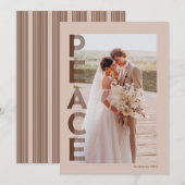 Lined Peace Vakantie fotokaart in Bruin Feestdagenkaart (Voorkant / Achterkant)
