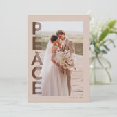 Lined Peace Vakantie fotokaart in Bruin Feestdagenkaart (Staand voorkant)