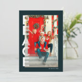 Lined Peace Vakantie fotokaart in Wit Feestdagenkaart (Staand voorkant)