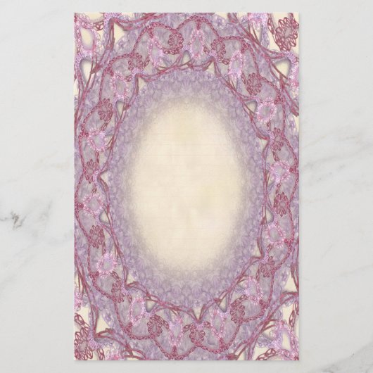 Lined Pink Rose Lace p2 Stationery Pagina's Briefpapier (Voorkant)