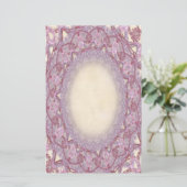 Lined Pink Rose Lace p2 Stationery Pagina's Briefpapier (Staand voorkant)