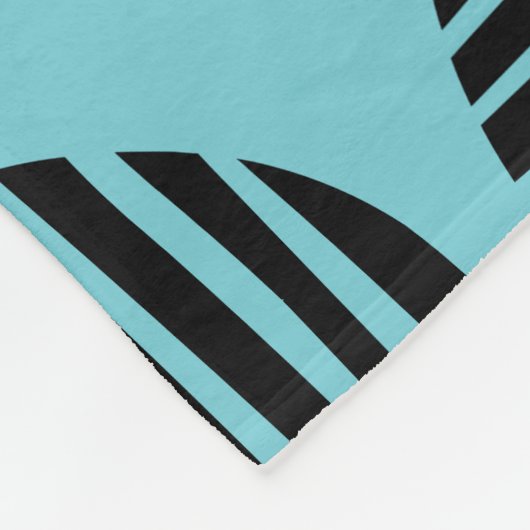 Lined Spots 190917 - Black on Robin Egg Blue Fleece Deken (Hoek)