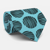 Lined Spots 190917 - Black on Robin Egg Blue Stropdas (Opgerold)