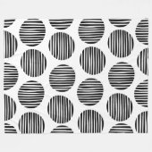 Lined Spots 190917 - Black on White Fleece Deken (Voorkant (Horizontaal))