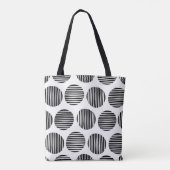 Lined Spots 190917 - Black on White Tote Bag (Achterkant)
