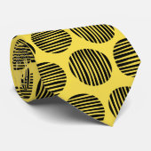 Lined Spots 190917 - Black on Yellow Stropdas (Opgerold)