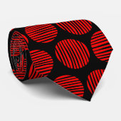 Lined Spots 190917 - Red on Black Stropdas (Opgerold)