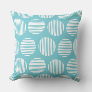 Lined Spots 190917 - White on Robin Egg Blue Kussen