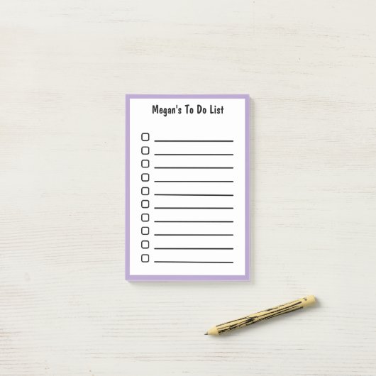 Lined To Do List Purple Sticky Notes (Op bureau)