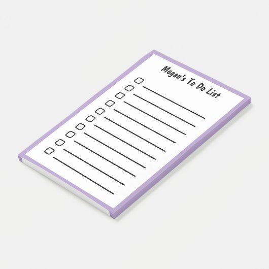Lined To Do List Purple Sticky Notes (Schuin)