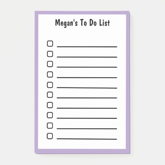Lined To Do List Purple Sticky Notes (Voorkant)