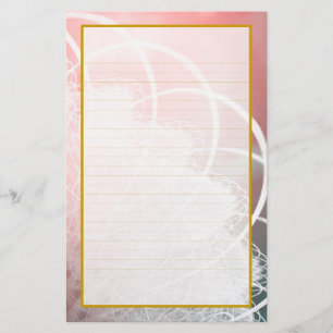 Lined White Lace on Pink Texture Stationery Briefpapier