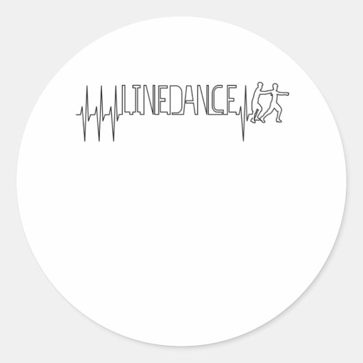 Linedance Line Dance hartslag Ronde Sticker (Voorkant)