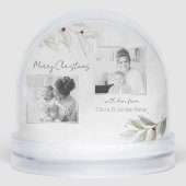 Linedrawn Christmas Floral 2-Photo Snow Globe Sneeuwbol (Voorkant)
