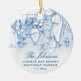 Linekin Bay Resort Kaart Pas getrouwd Eerste Kerst Keramisch Ornament