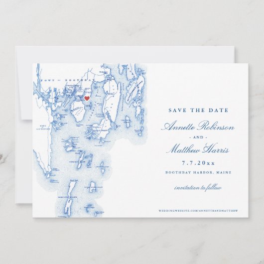 Linekin Bay Resort Maine Elegant Blauwe Kaart (Voorkant)
