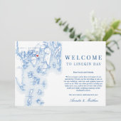 Linekin Bay Resort Maine Huwelijkswelkomstroute Bedankkaart (Staand voorkant)