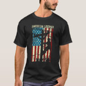 Lineman American Amerikaanse Vlag Electric Cable P T-shirt (Voorkant)