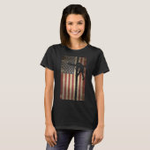 Lineman American Flag Electric Cable Lineman T-shirt (Voorkant volledig)