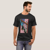 Lineman American Flag Electric Cable Lineman T-shirt (Voorkant volledig)