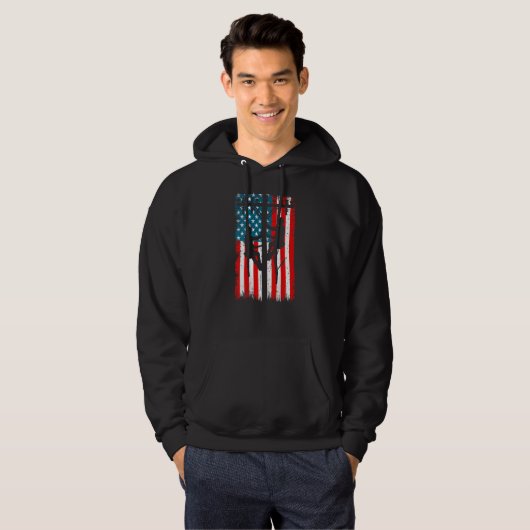 Lineman American Flag Patriotic Electric Cable (op Hoodie (Voorkant volledig)
