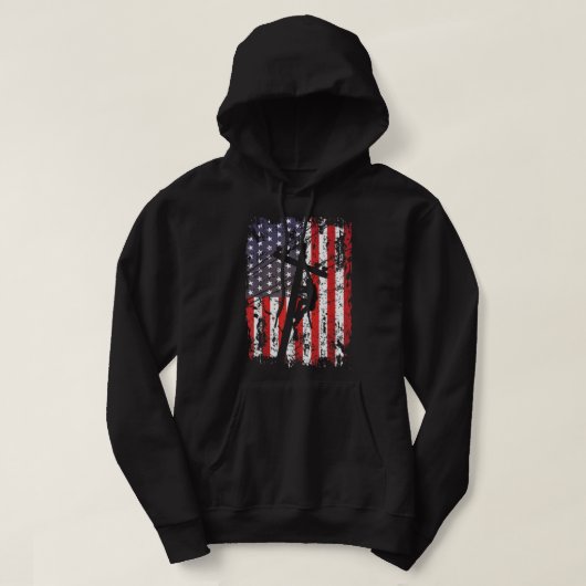 Lineman American Flag USA Patriotic Lineman Gift L Hoodie (Design voorkant)