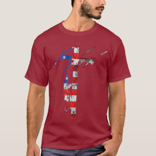 Lineman Amerikaanse 4 juli elektricien kabel T-shirt