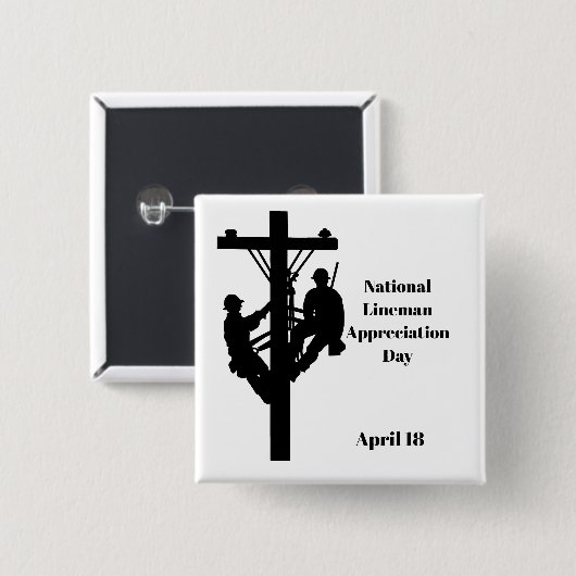 Lineman Appreciation Day Button - Twee Mannen op o (Voorkant /achterkant)