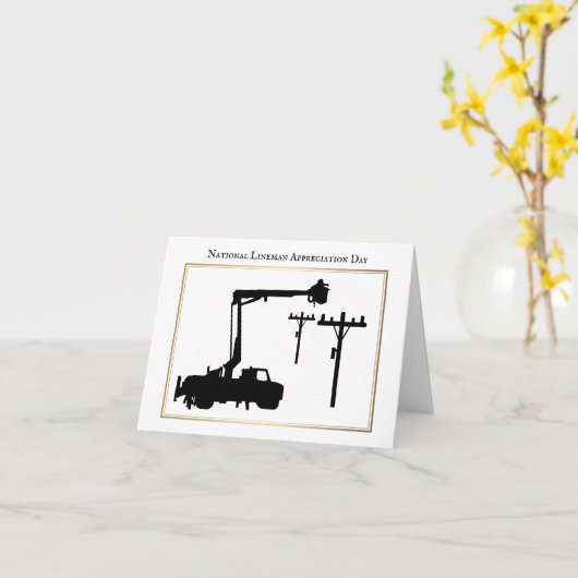 Lineman Appreciation Day Silhouette past Kaart aan (Gele Bloem)