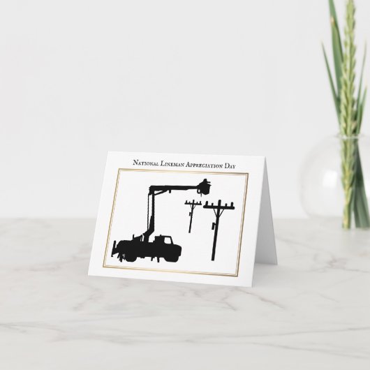 Lineman Appreciation Day Silhouette past Kaart aan (Voorkant)