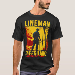 Lineman beveiligt elektrische leidingen t-shirt